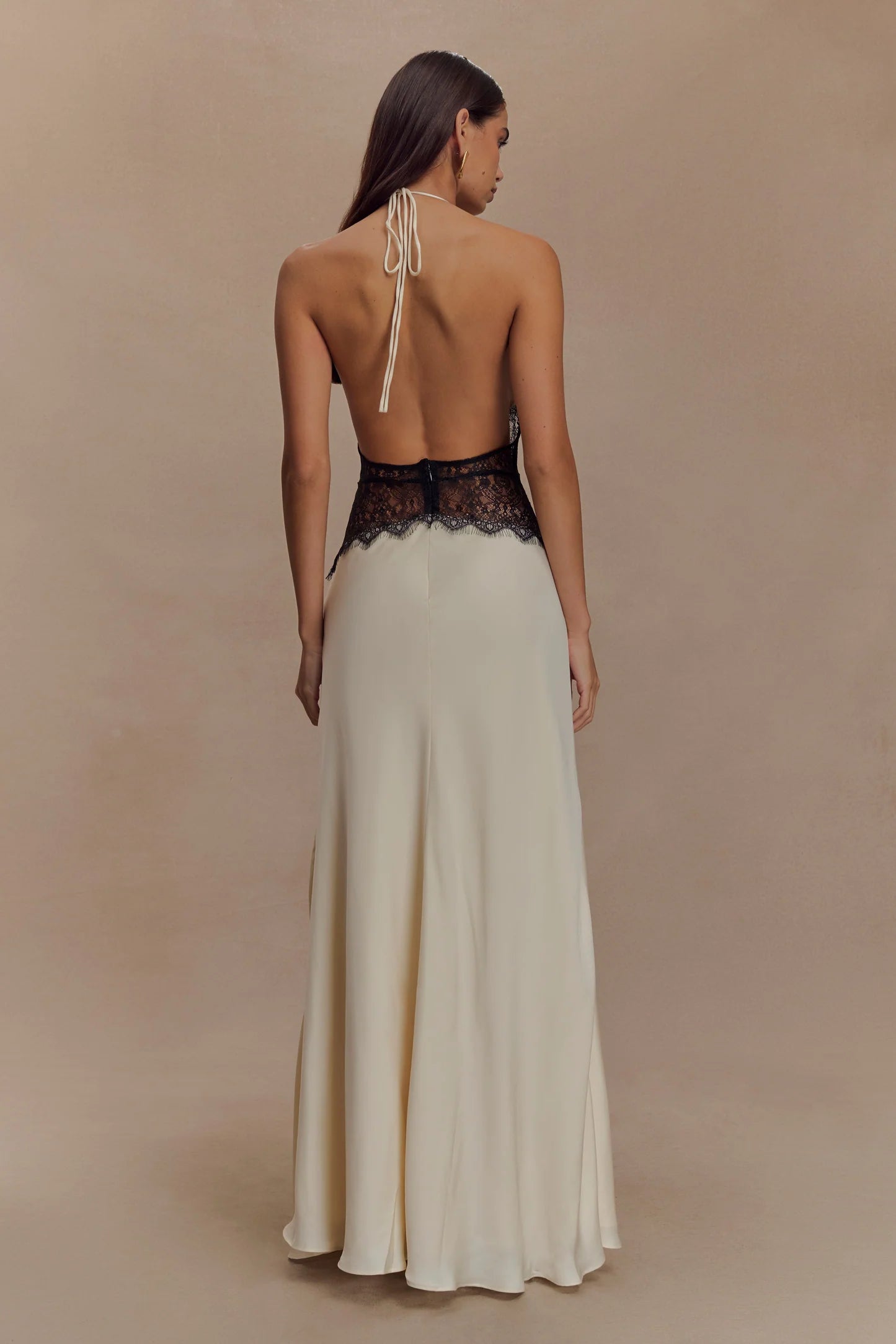Lace And Satin Maxi Dress
