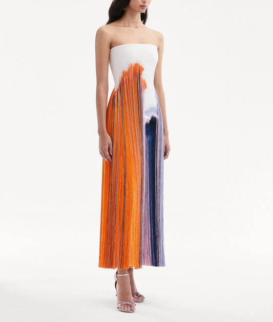 Abstract Brushstroke Fringe Cocktail Dress(✔️Free Shipping)