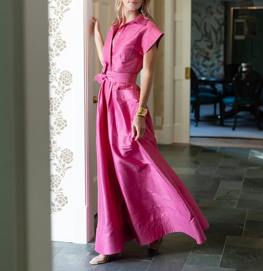 Vintage French Tunic Maxi Dress